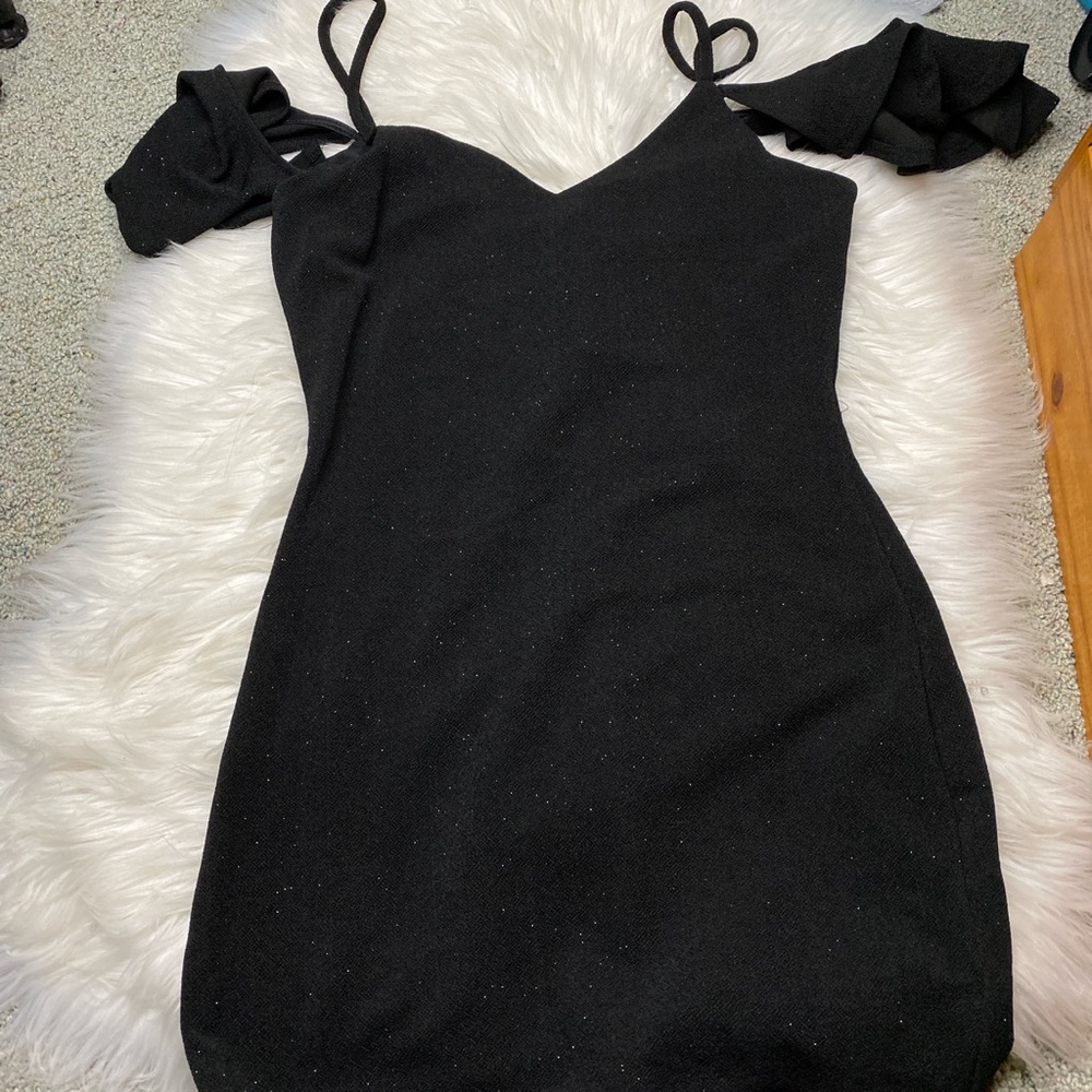 Glitter Off The Shoulder Strap Dress